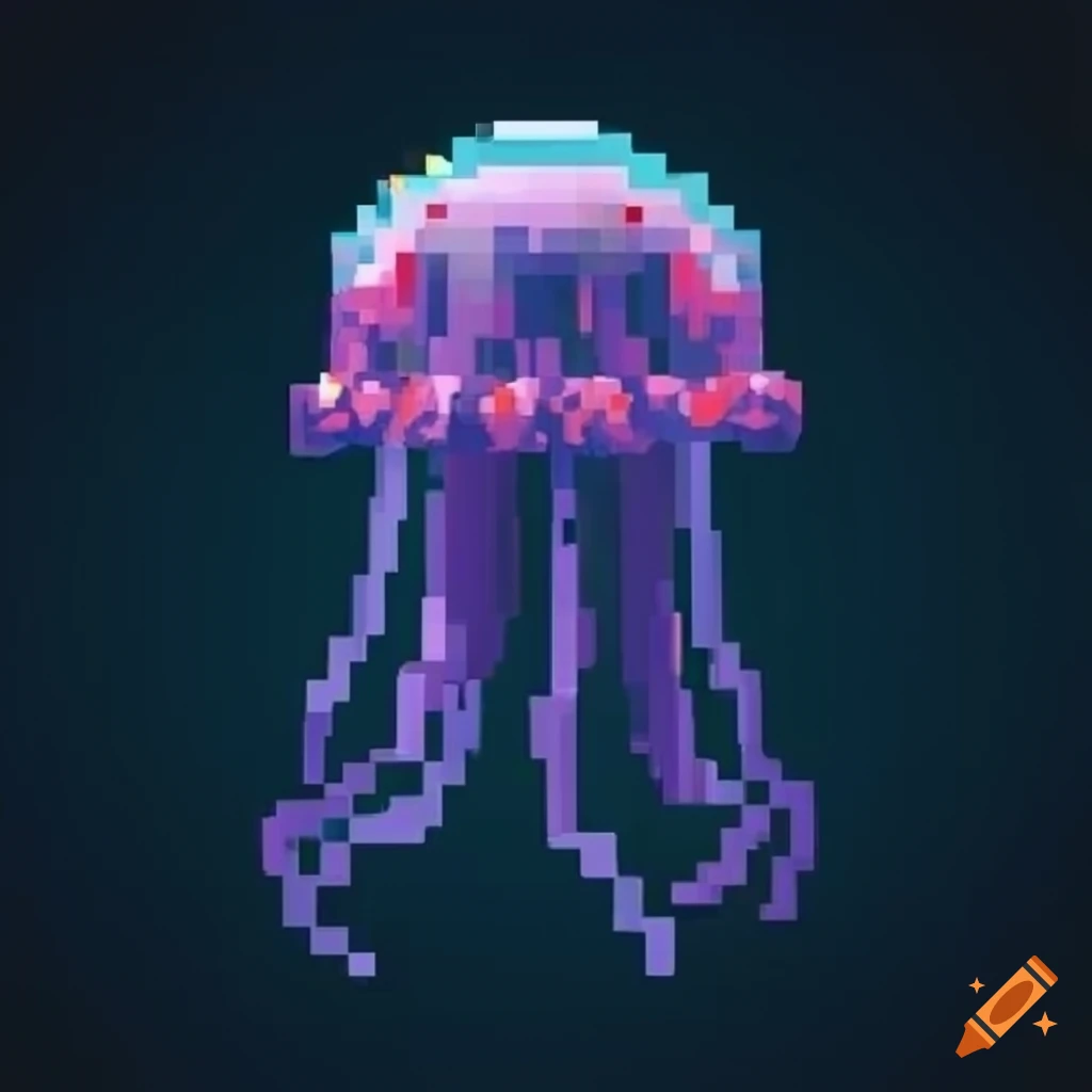 Pixel jellyfish art