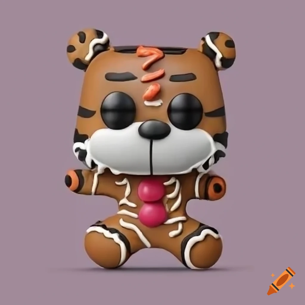 Funko Pop gingerbread Hobbes jumping over cookies