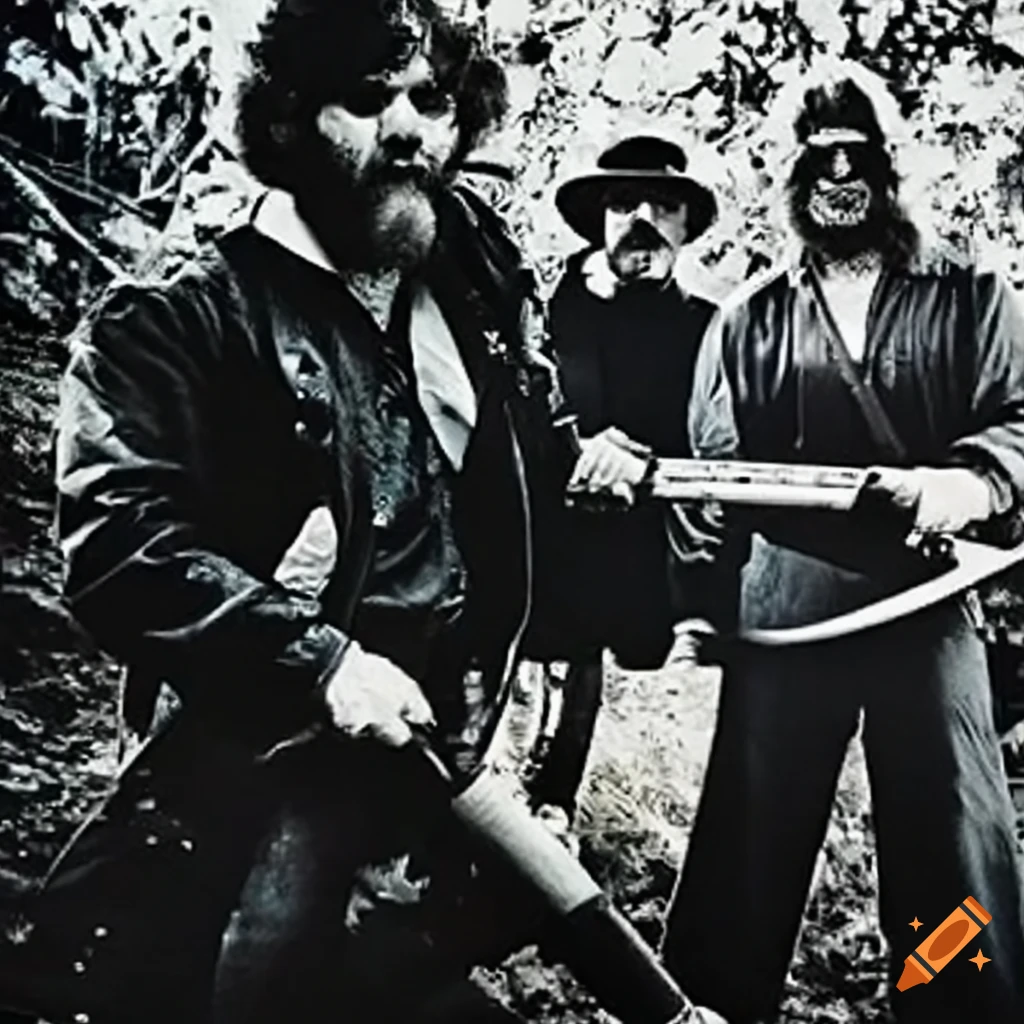 1970s counterculture movie poster for "Hateful Hippie Knife Fight Madness"