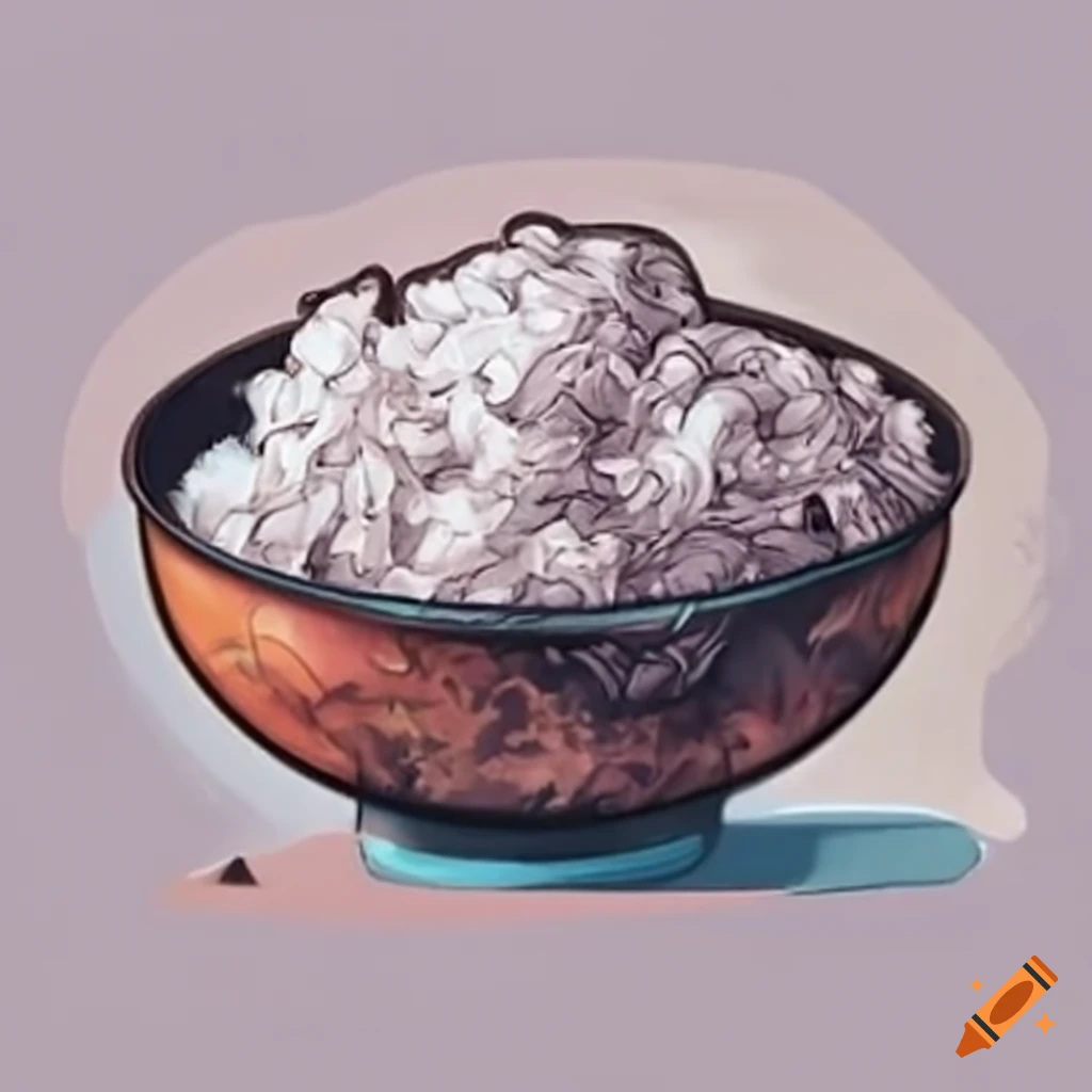Big bowl of steamed Japanese rice