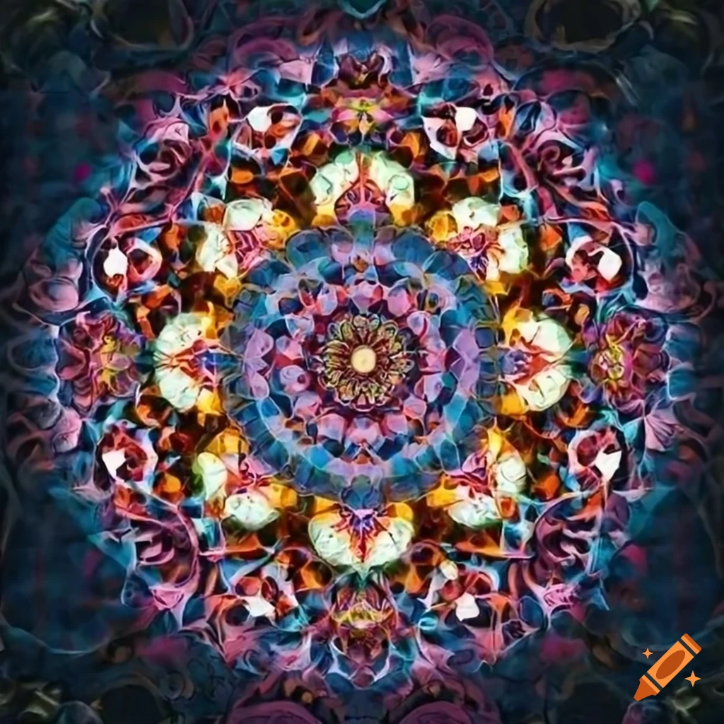 Detailed mandala round mosaic design