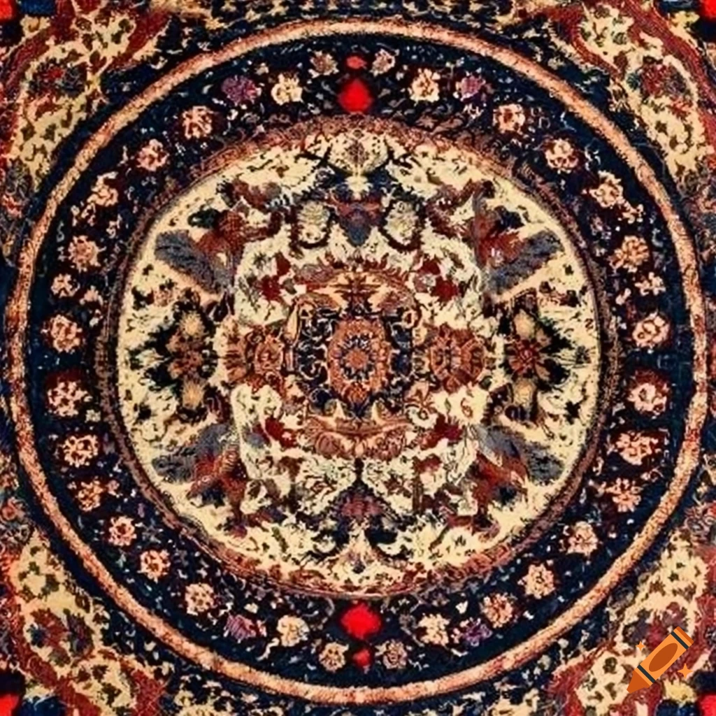 Round oriental carpet