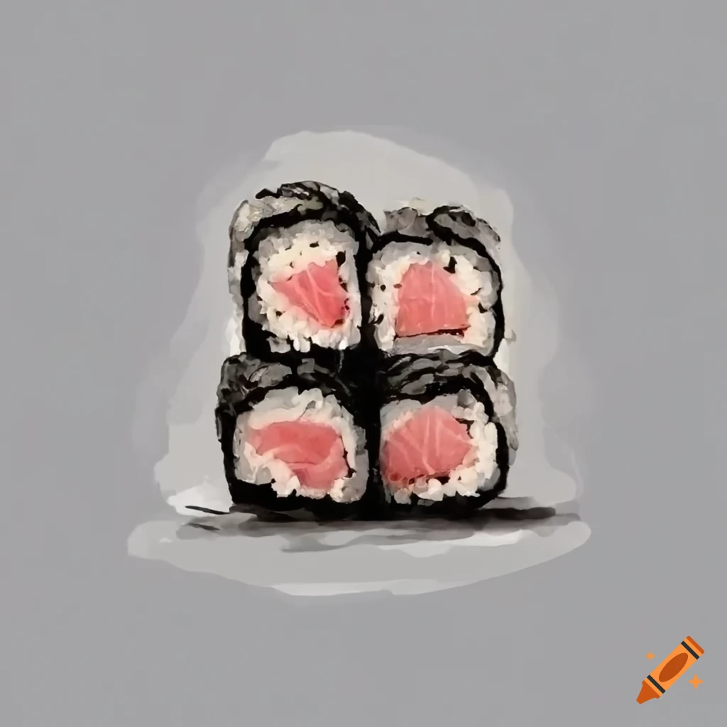 Traditional Japanese Hosomaki sushi roll with fresh tuna