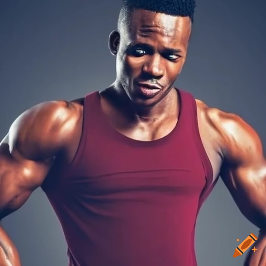 Empowering image of a muscular African-American man in a tank top
