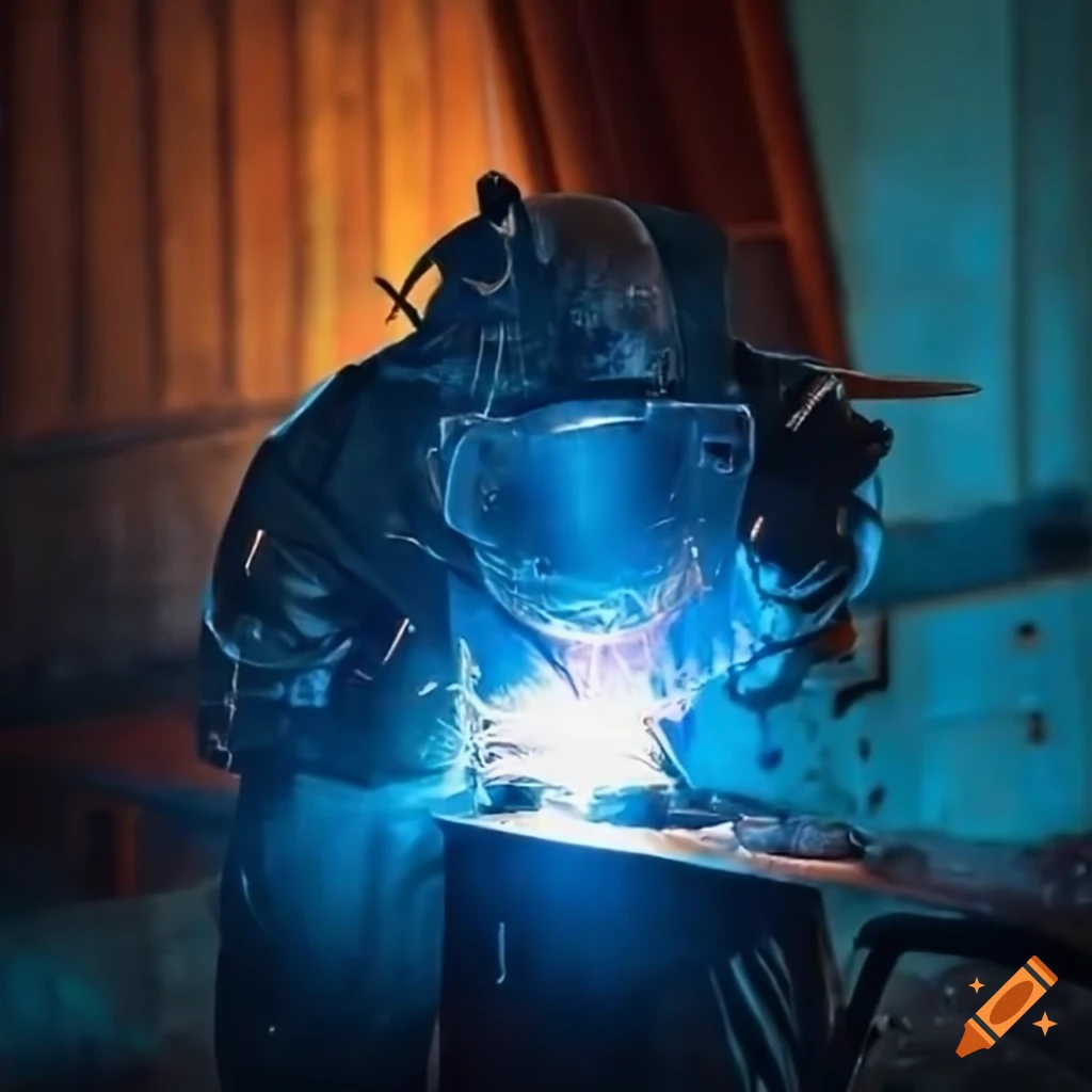 Welder working in a hall