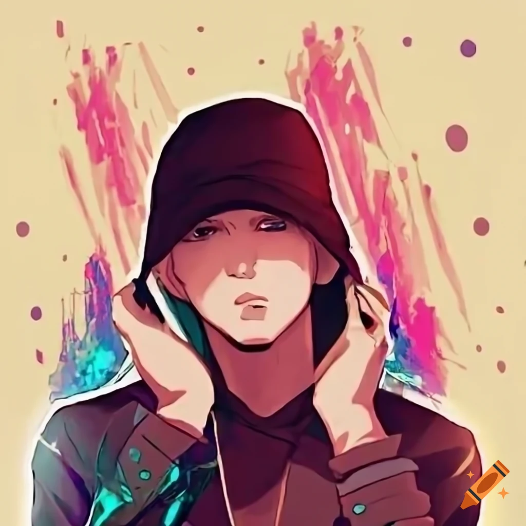 Anime version of eminem on Craiyon