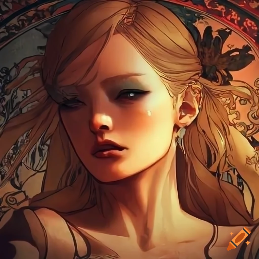 Korean Metal Gear Solid artwork with Alphonse Mucha influences