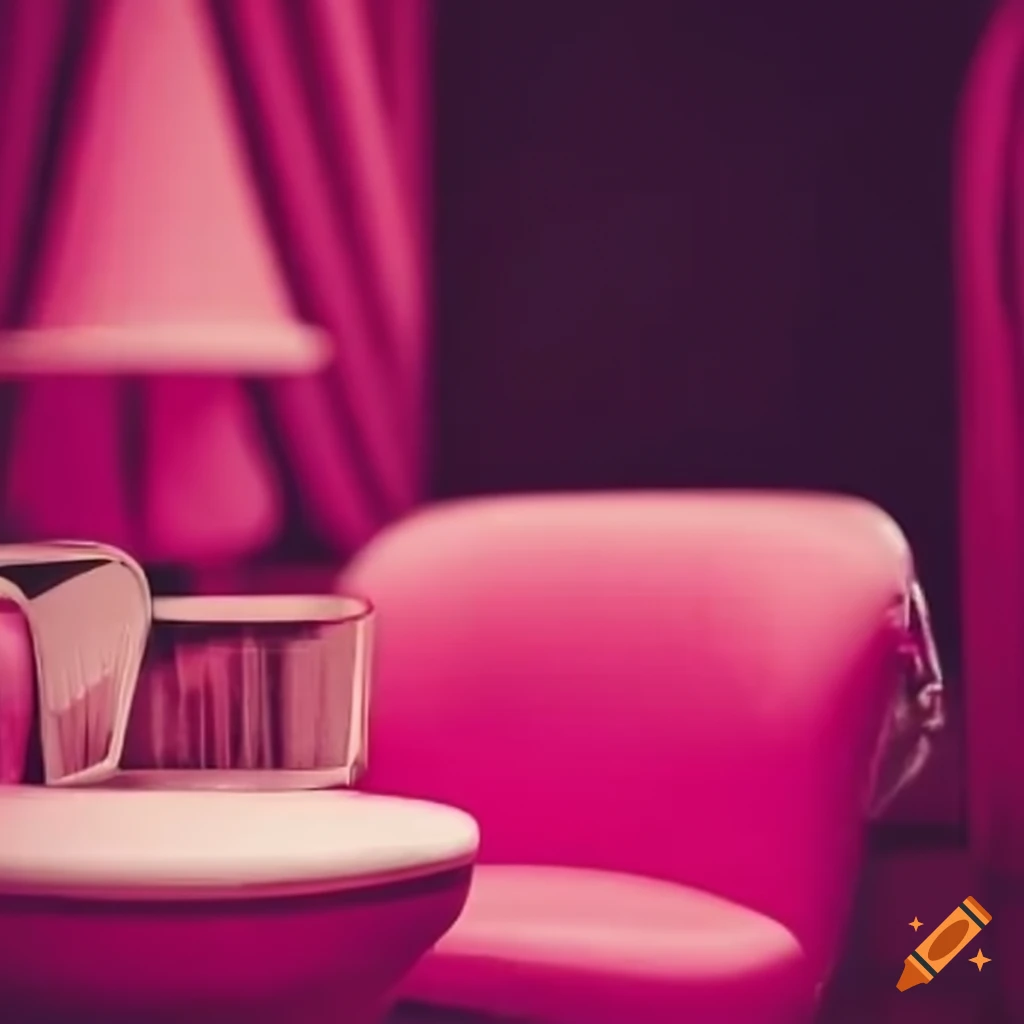 Retro pink beauty salon interior