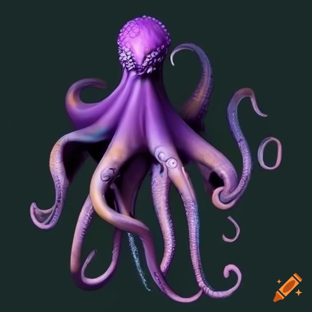 Silver technological armor with a bluish-purple octopus head