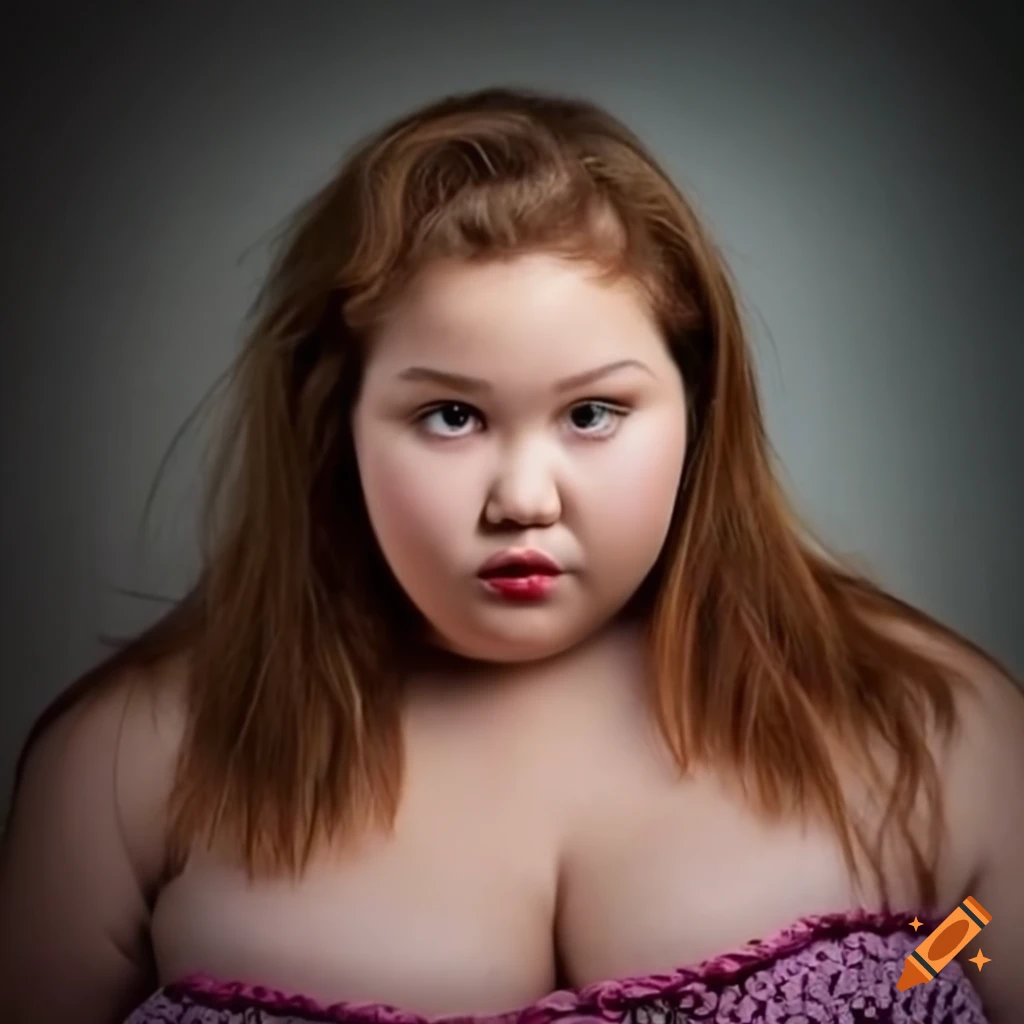Beautiful shy overweight woman