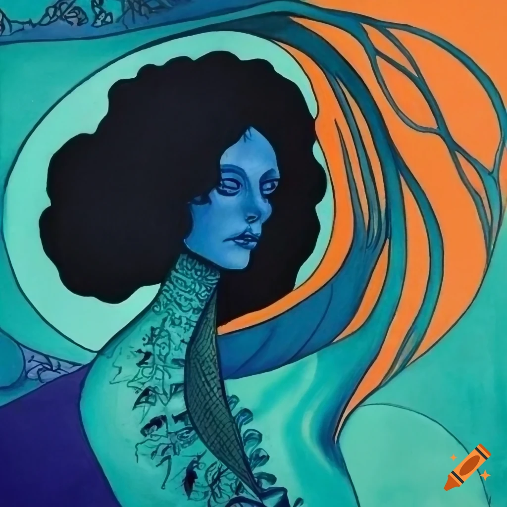 Jungian symbolism in ink and oil paint inspired by M.C. Escher, Georgia O'Keeffe, and Aubrey Beardsley