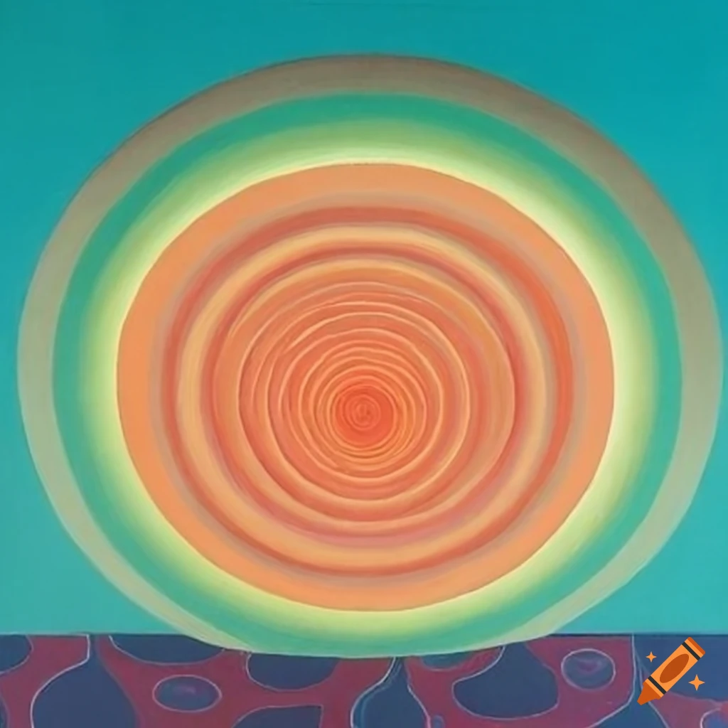 Portal to a seaside dimension by George Tooker with bright colors