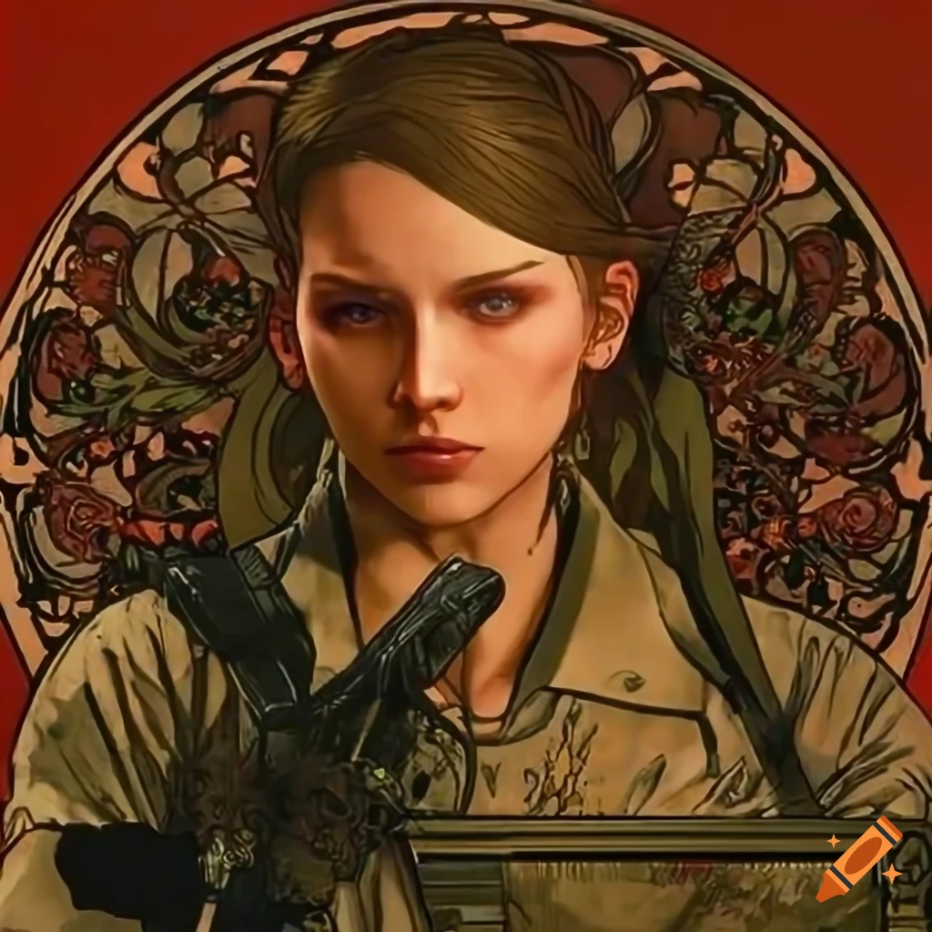 Korean Metal Gear Solid with influences of Alphonse Mucha and Norman Rockwell