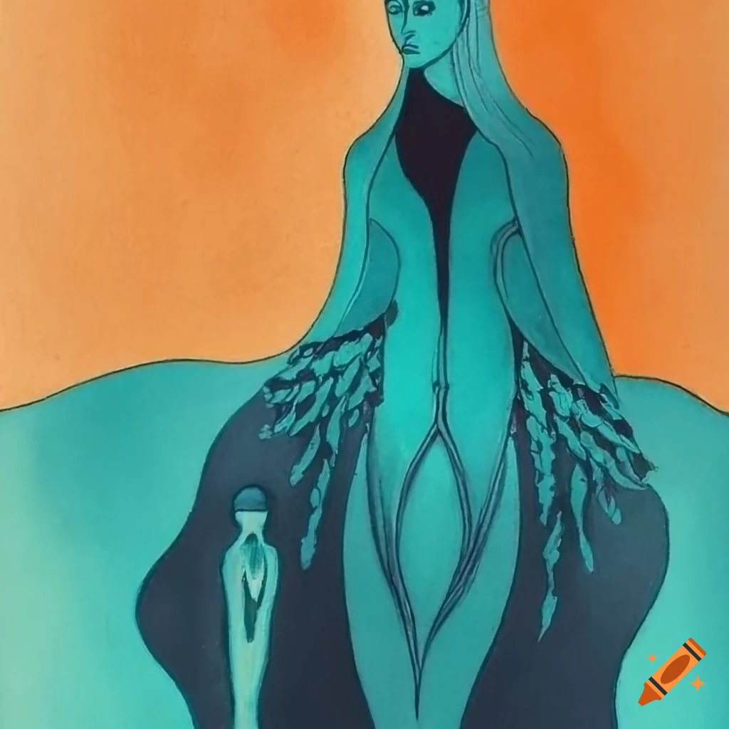 Jungian symbolism in ink and oil paint inspired by M.C. Escher, Georgia O'Keefe, and Aubrey Beardsley