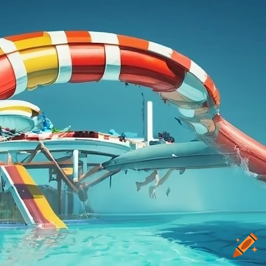 Waterpark with pools and slides