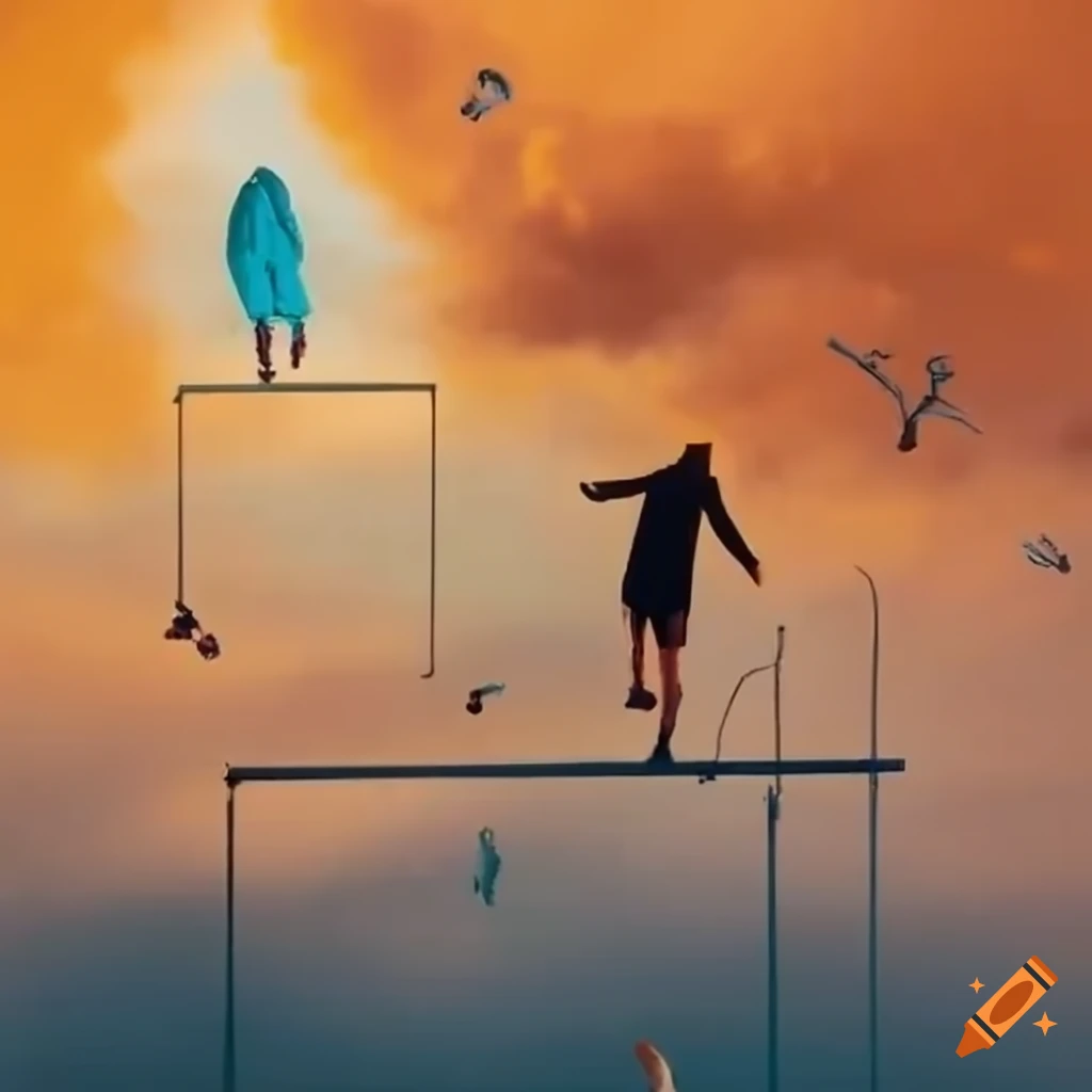 Flying toasters on a surreal street