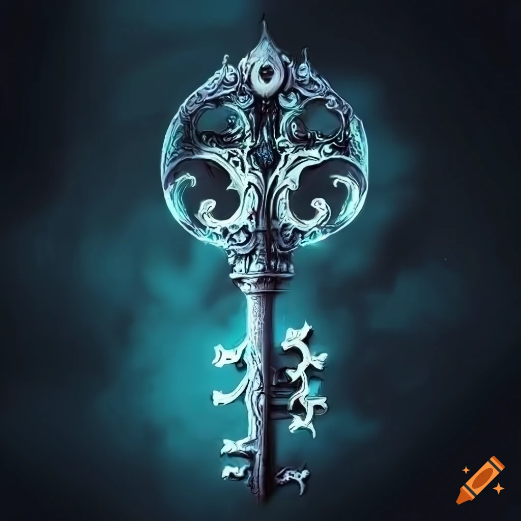 Mystical key in dark fantasy style