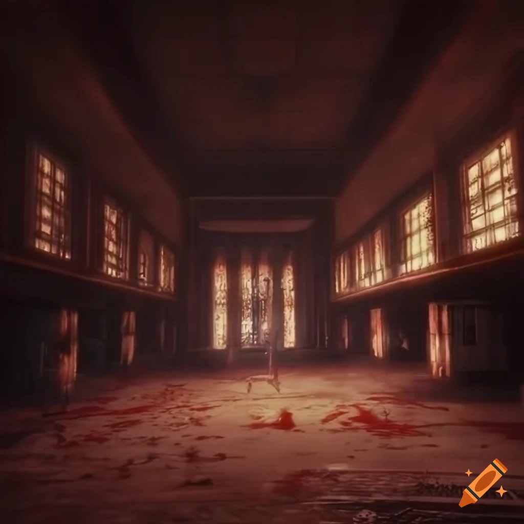 Liminal department store in a silent hill with rust and grime