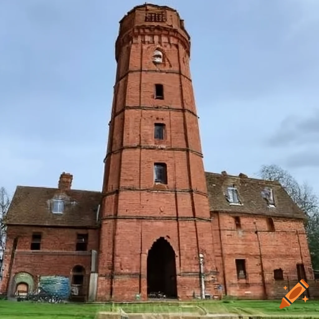 Old and tall tower made of sandstone bricks