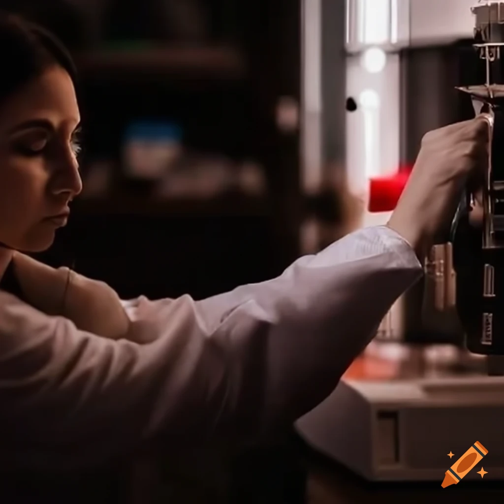 Laboratory technician holding a blood sample on Craiyon
