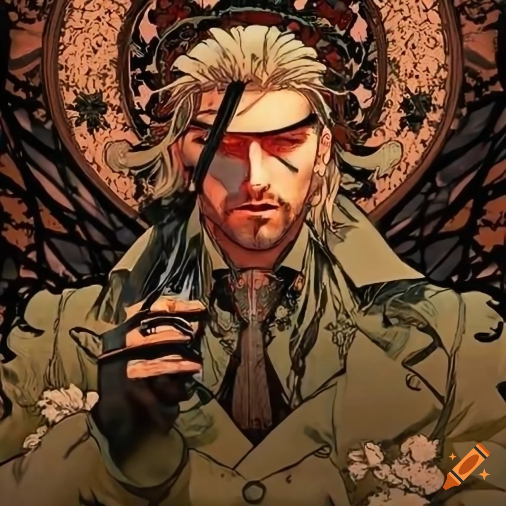 Korean Metal Gear Solid artwork with Alphonse Mucha influences