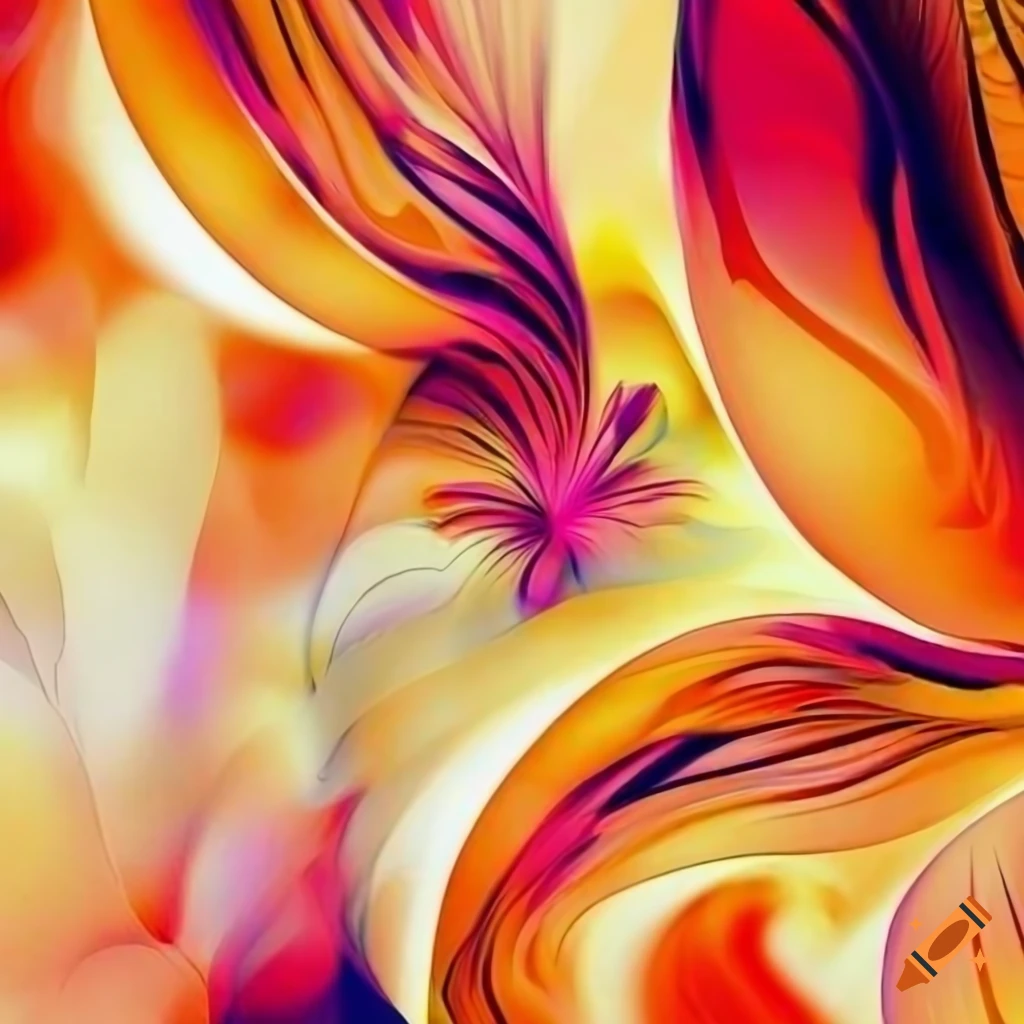 Abstract digital art of chaotic nature with palm trees and tropical ...