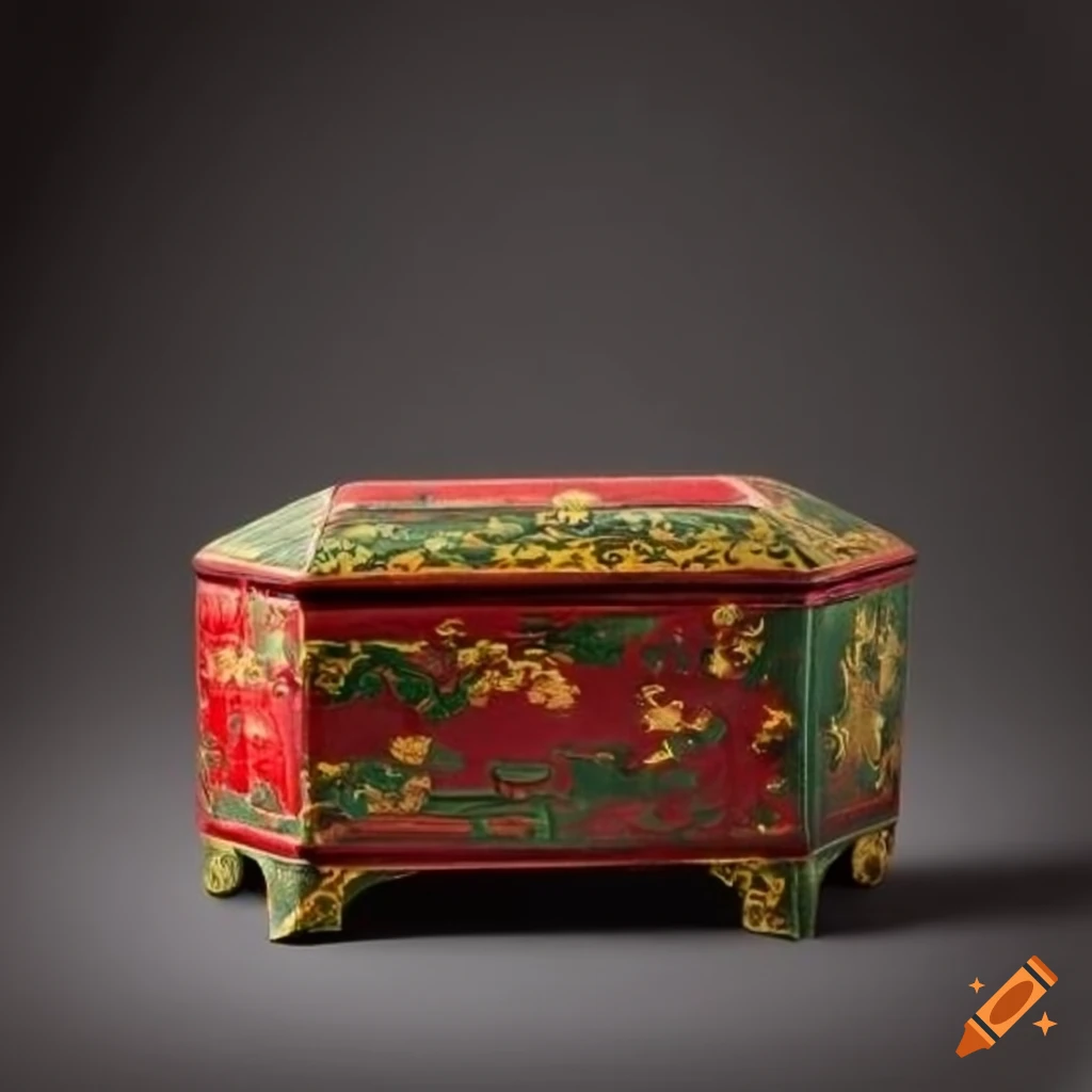 Antique Chinese Lacquered Chard Box