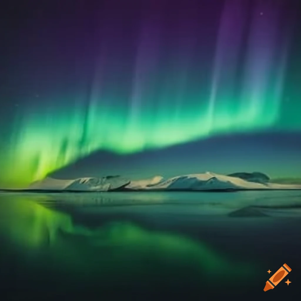 Northern lights in the night sky