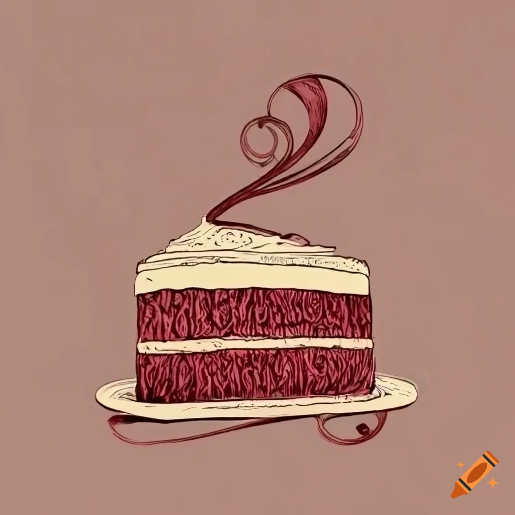 Vintage art nouveau style poster of red velvet cake