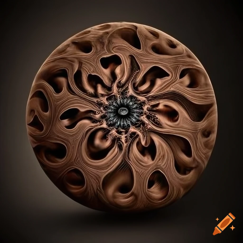 Black walnut with fractal burning patterns and carved groove designs