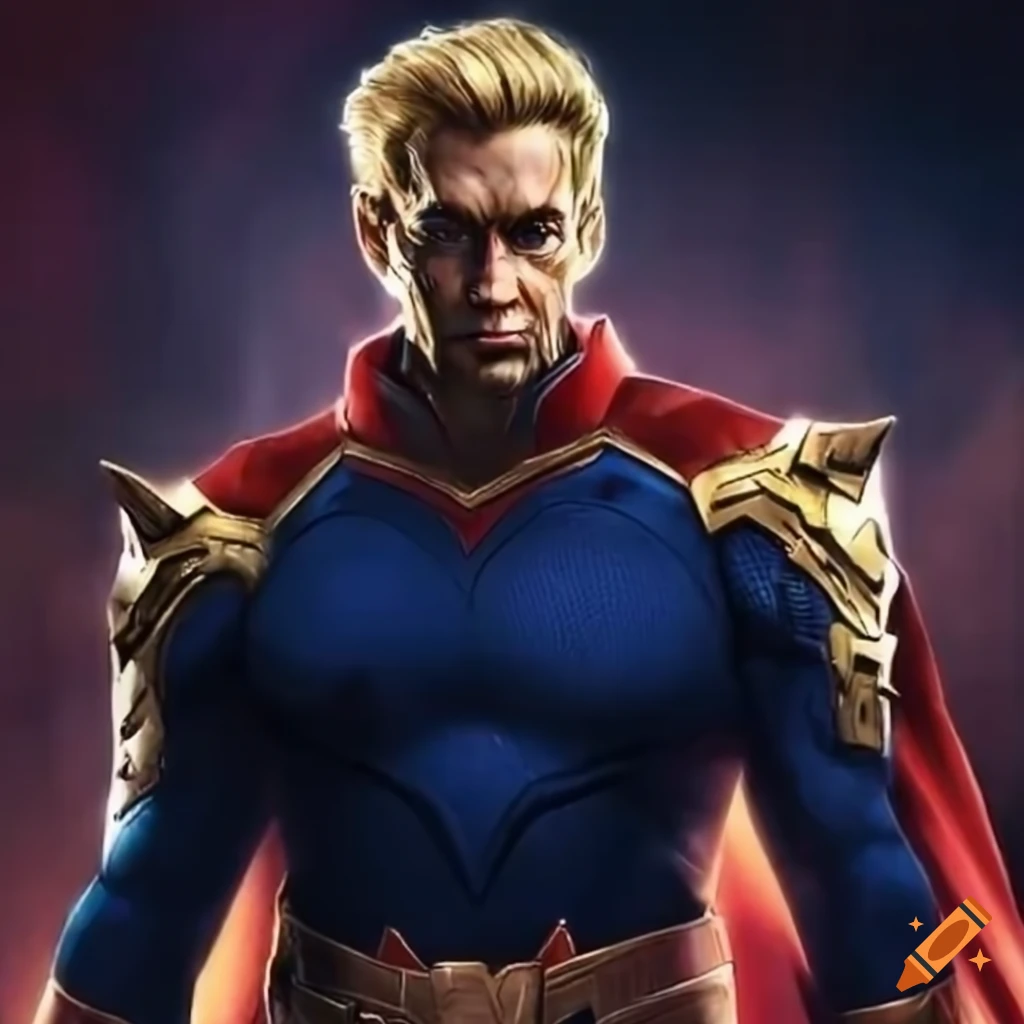 Fantasy orc character with long blonde hair, red eyes, and a red cloak