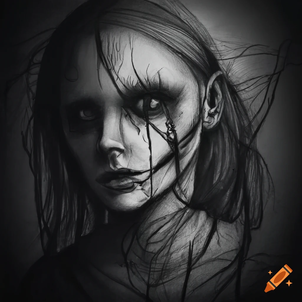 Dark haunting eerie drawing