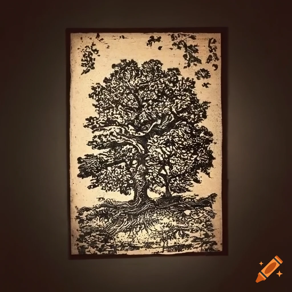 Underdog struggle depicted in a bold woodcut engraving