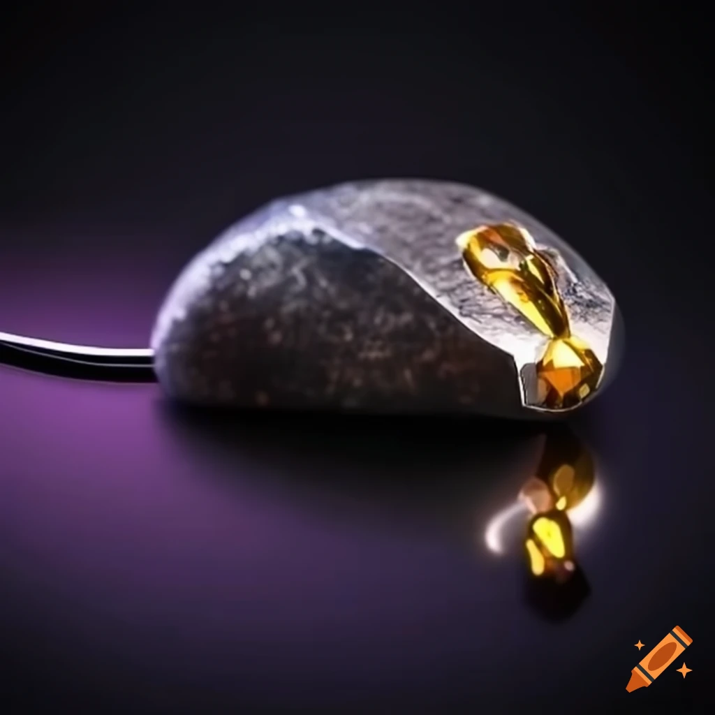 Unique computer mouse crafted from meteorite and jewels on Craiyon