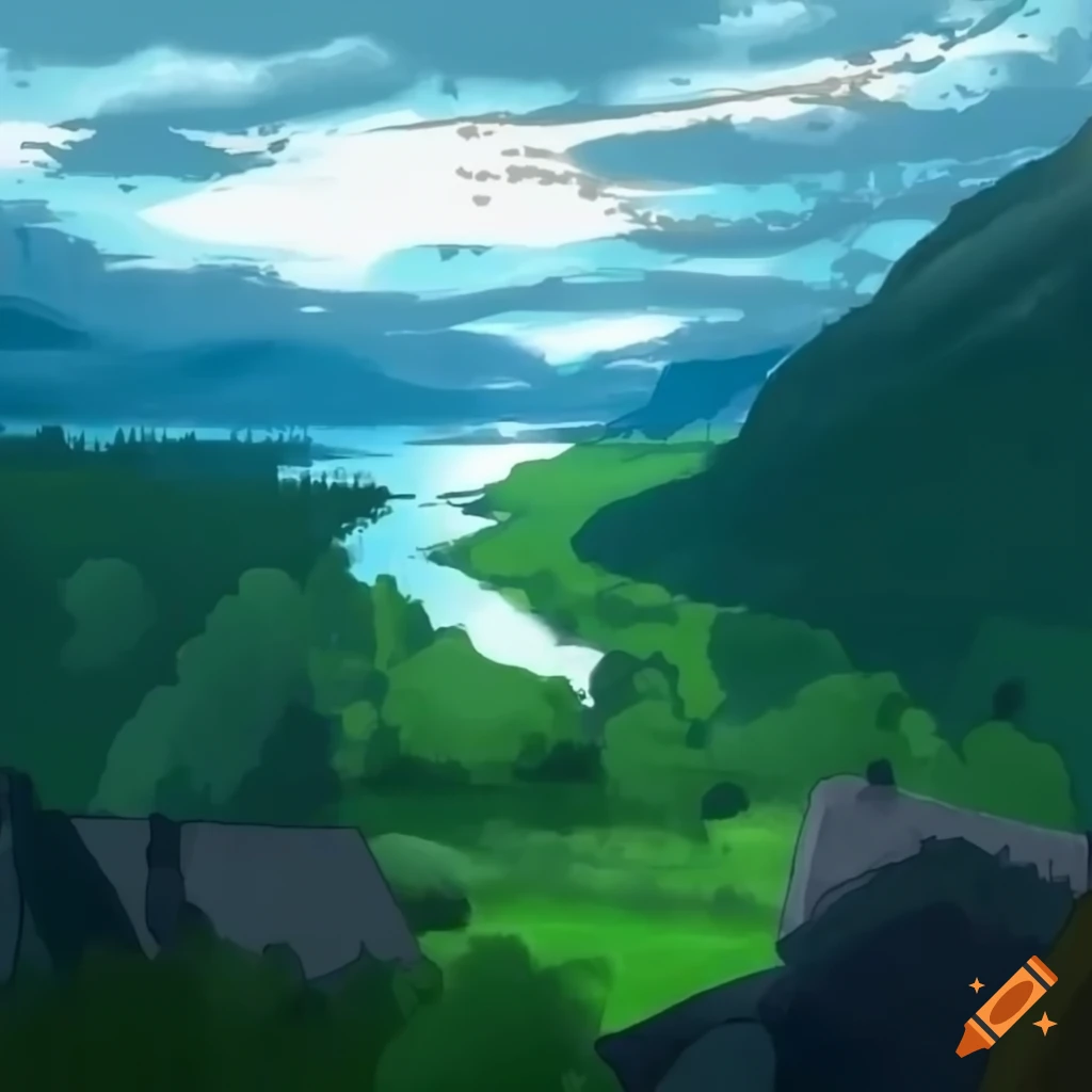 Drawing of a typical Scottish view