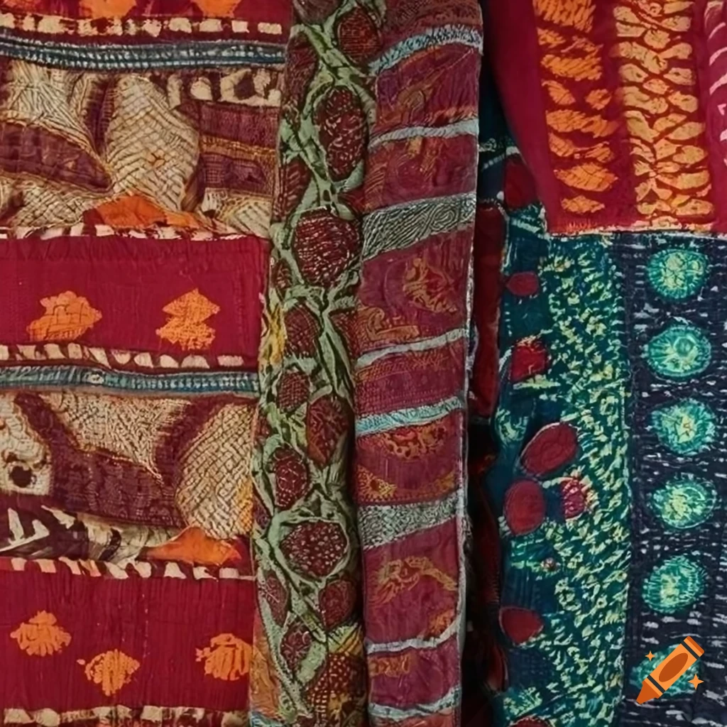 Colorful bohemian reversible blanket bedspread on vibrant fabric