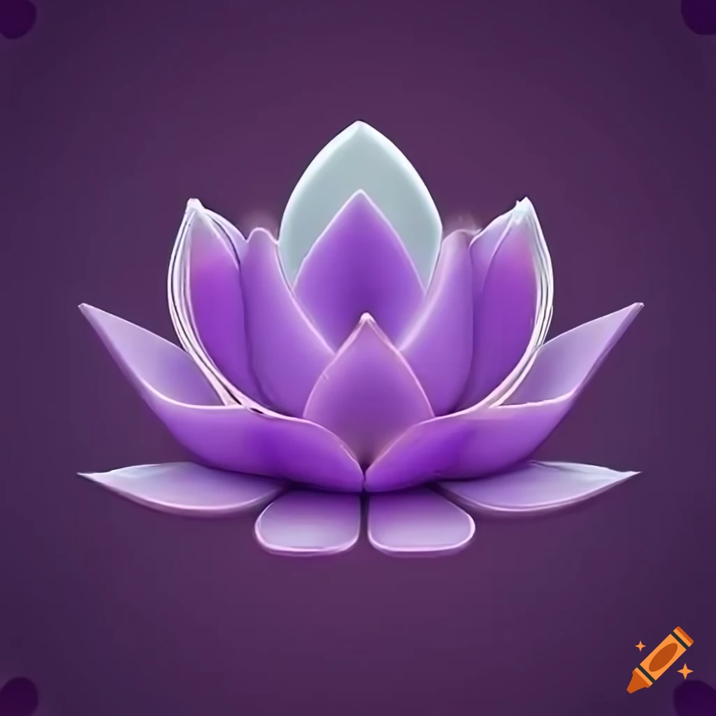 Massage studio business logo with women silhouette in front of purple lotus flower