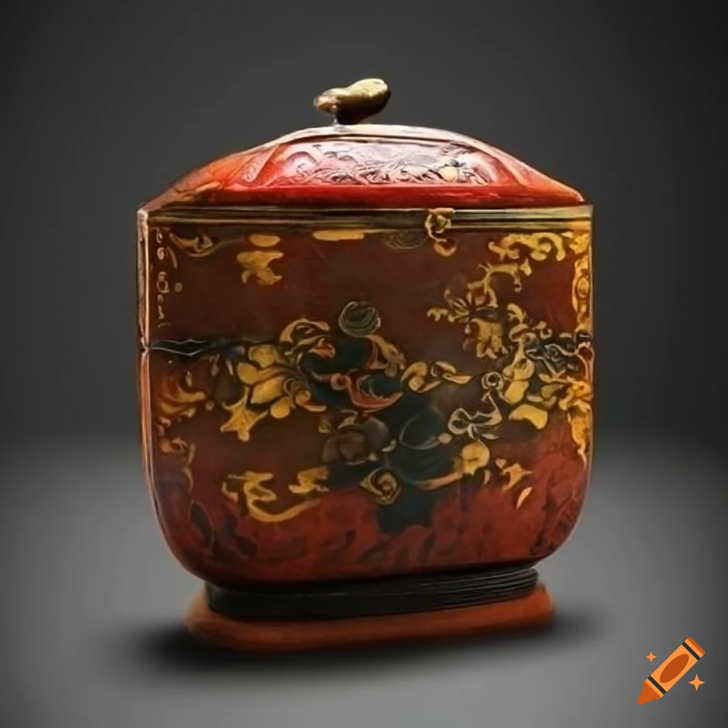 Antique Chinese Lacquered Chard Box