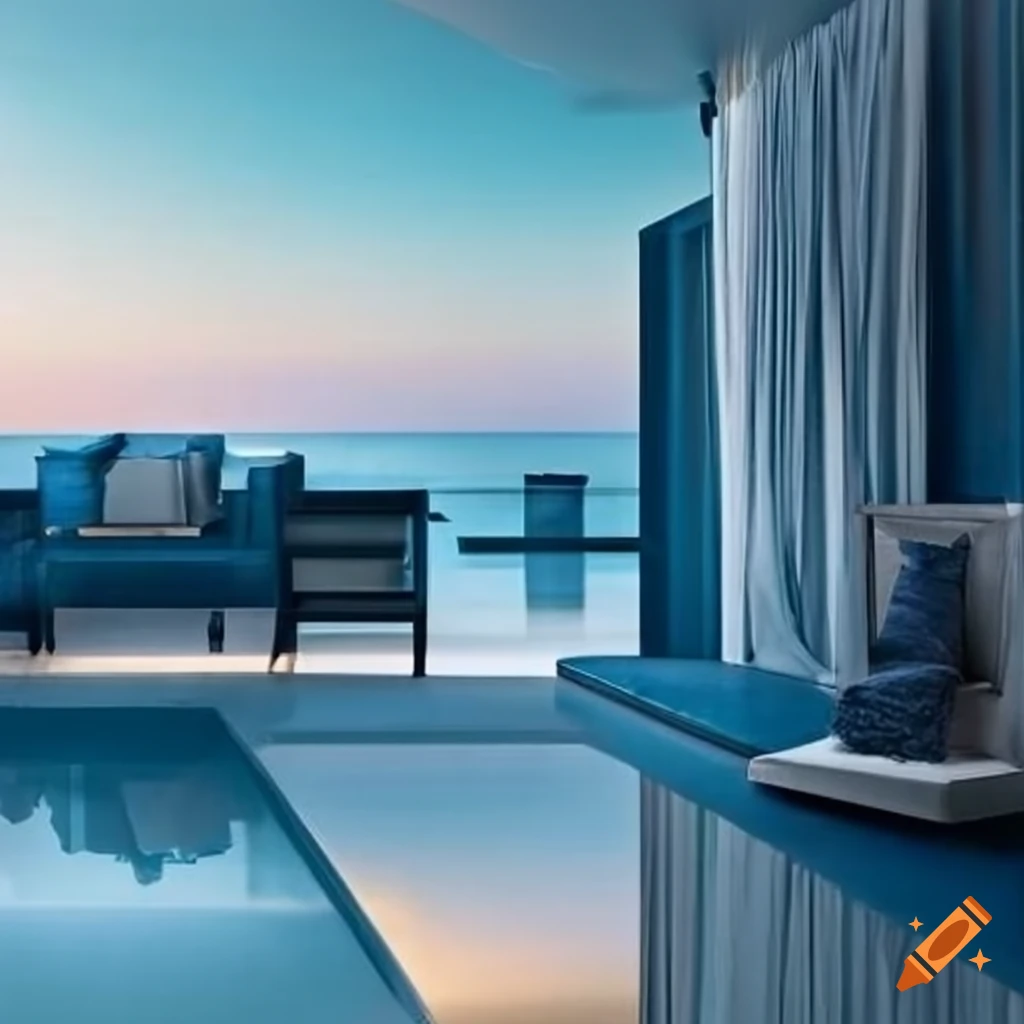 Casa azul elegante