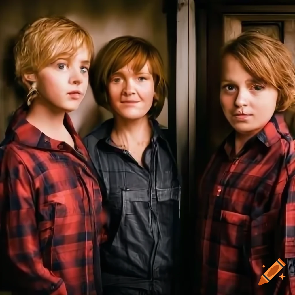 Two singers Irimia twins in country style clothing standing in caravan doorway