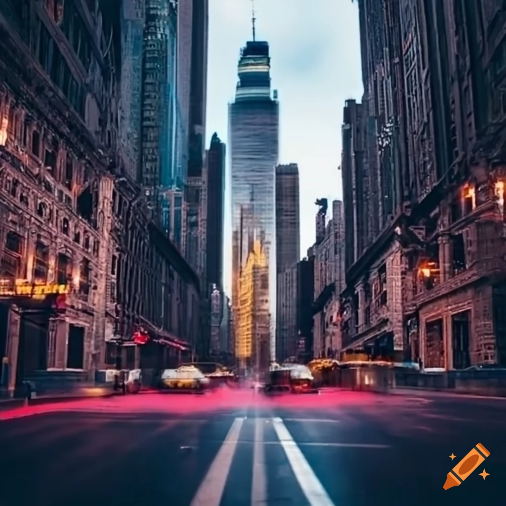Blurred background of Manhattan, New York City