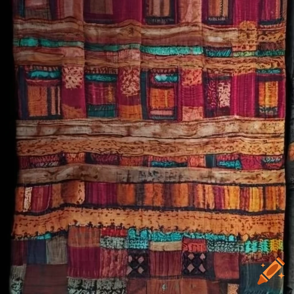 Colorful reversible blanket bedspread in bohemian style