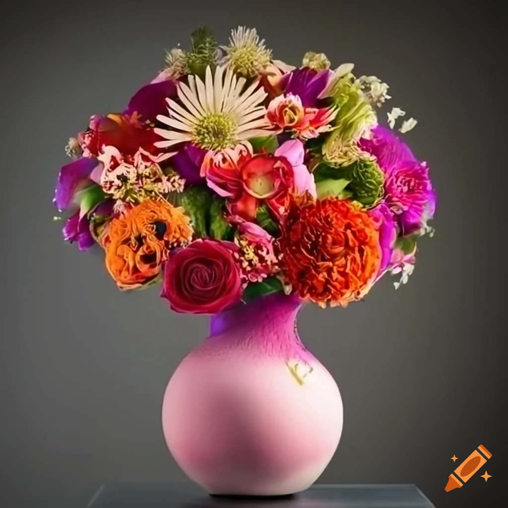 Vivid exotic floral arrangement