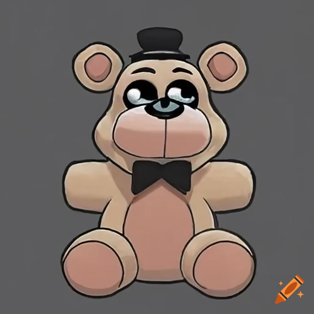 Freddy Fazbear plush toy sitting on a cozy bed