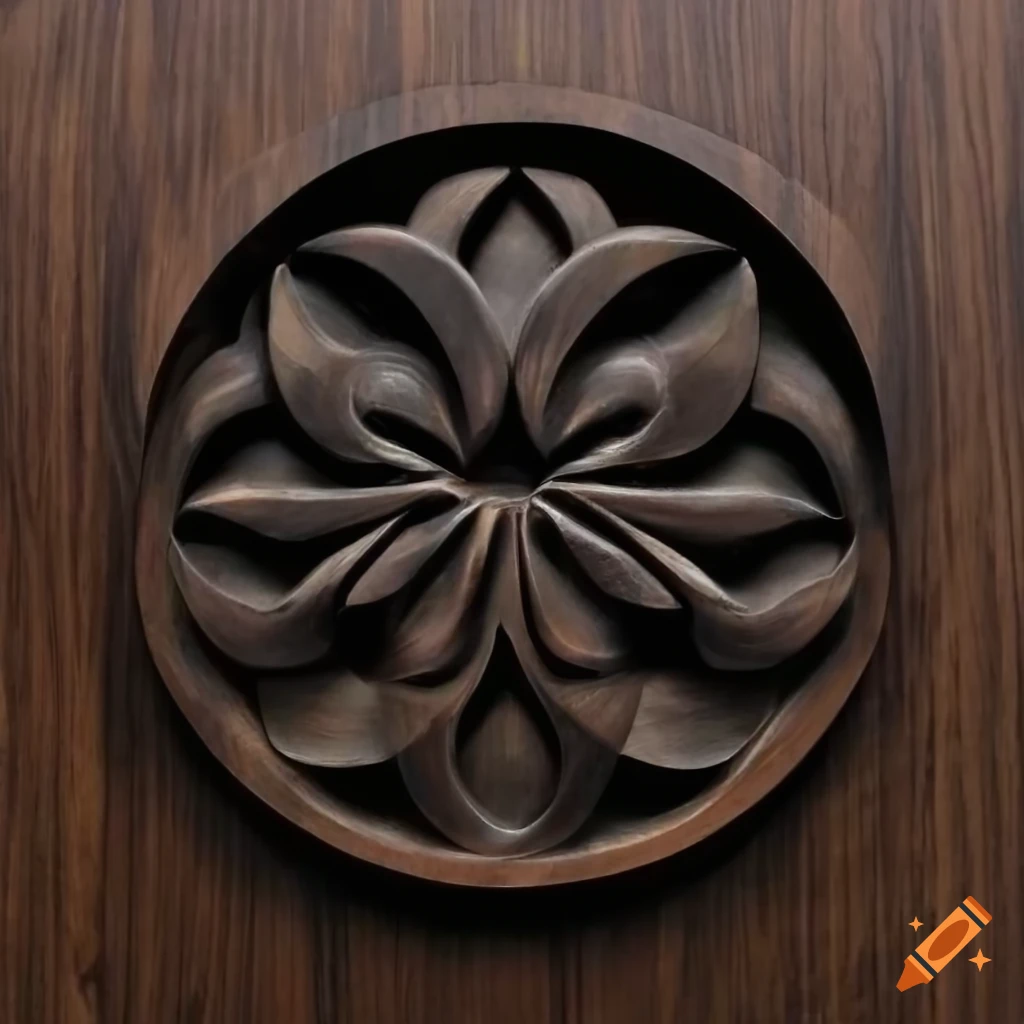 Home decor piece with carved patterns on black walnut panel
