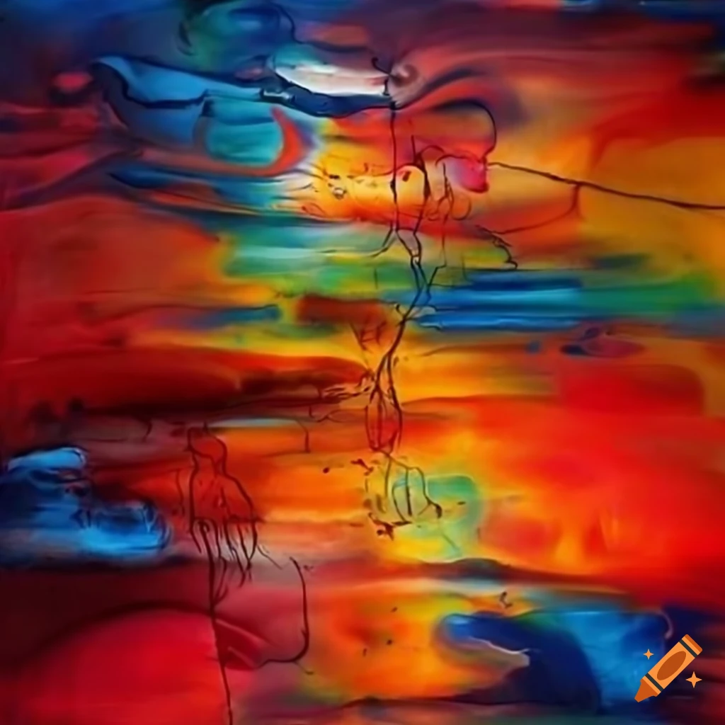 Whimsical abstract watercolor painting in a realm of creativity
