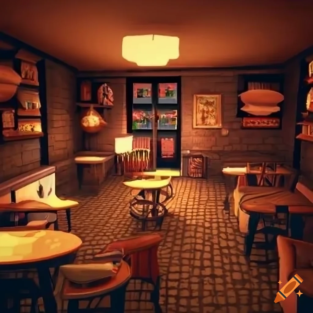 Cozy cafe map for video game