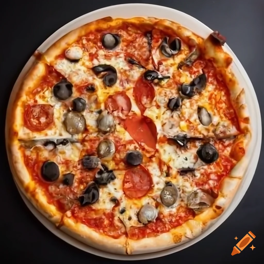 Top down view of pizza