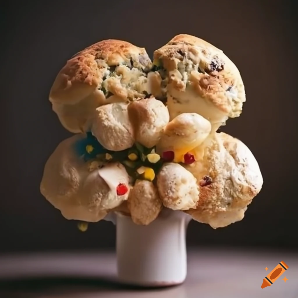 Floral bouquet made of buttermilk scones