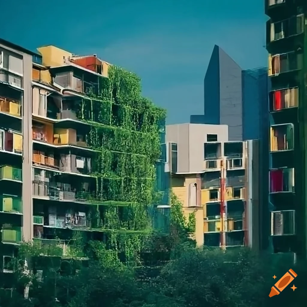 Urban planning of community buildings with a central open square and ...